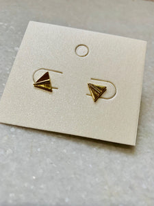 Gold Folded Airplane Studs