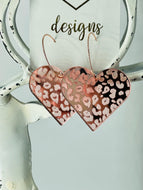 Leopard Print Heart Hoops