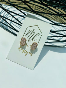 Druzy Studs with a Gold Rum- Elegant