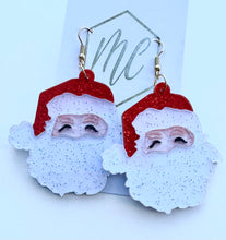 Acrylic Santa Claus Face Earrings Christmas