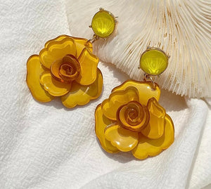 Spring Rose Flower Earrings