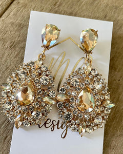 Elegant Rhinestoned Jeweled Earrings