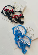 Football Helmet Love Earrings
