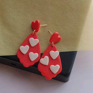 Heart Valentines Clay Earrings