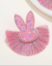 Pink Easter Bunny Fringe Earrings