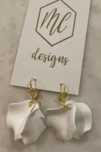 Small flower petal dangle earrings