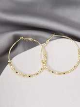 Simple Beaded or Plain Gold Metal Hoops