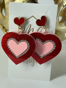 Heart Acrylic Earrings Valentines