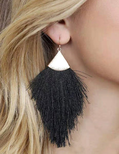 Long Fringe Tassel Statement Earrings