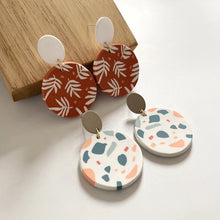 Round colorful clay polymer earrings