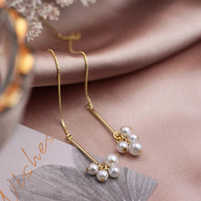 Cluster pearl drop earrings