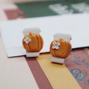 All About Clay Pumpkin Spice Stud Earrings