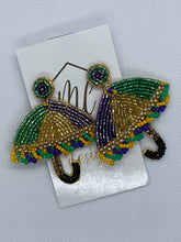 Beaded Mardi Gras Statement Earrings