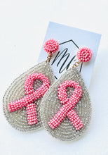 Breast Cancer Beaded Earrings