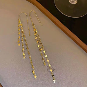 Dainty long chain earrings