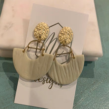 Textured Clay Earrings Gold Top