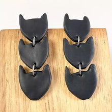 Three Cats - Clay Earrings Halloween