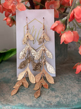 Long Leaf Textured Earrings