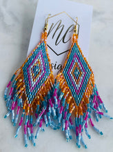 Beaded Boho Fringe Loom Earrings
