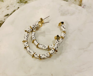 Clay/Gold Large Hoop earrings