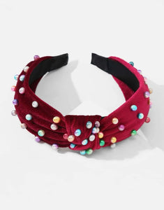 Kid’s Velvet Pearl Knot Headbands no