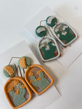 Cactus with Flowers Clay Earrings