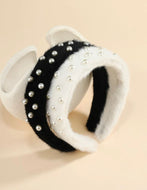 Fuzzy Pearl Flat Headband