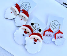 Acrylic Santa Claus Face Earrings Christmas
