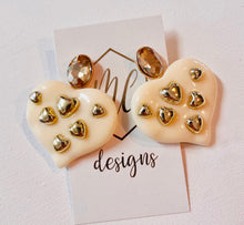 Acrylic Jeweled Heart with Gold Hearts