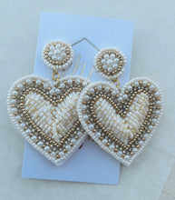 Beaded Heart Earrings Valentine's Day