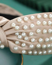 Leather Wide Knot Pearl Headbands