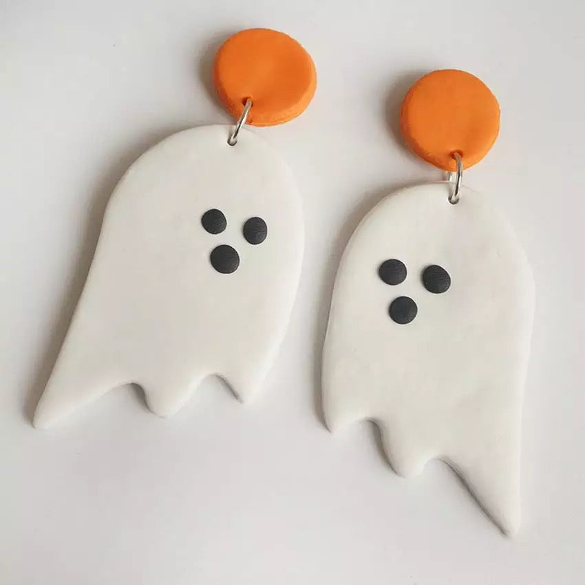 Ghost Clay Earrings Halloween