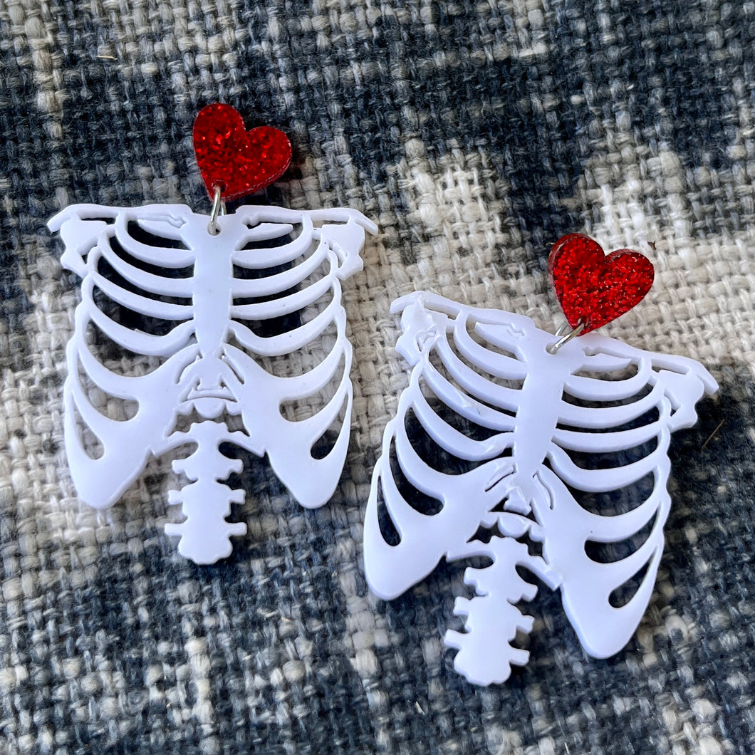 Ribs Cage Halloween Earrings