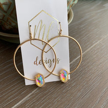 Gold Druzy circle earrings