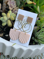 Multi Tier Clay Seashell Earrings