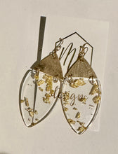 Acrylic and Brushed Gold Drop Earrings