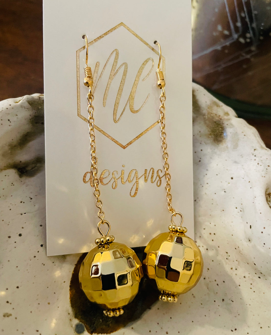 Hanging Disco Ball Earrings