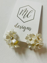 Pearl Flower Cluster Hoops Weddings