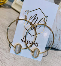 Gold Druzy circle earrings