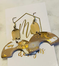 Tan and gold clay polymer earring collection