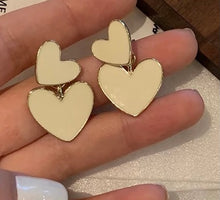 Double heart earrings