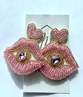 Beaded Lip Earrings