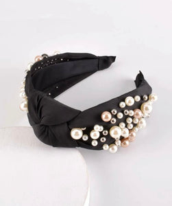 Fancy Pearl Beaded Knot Headbands