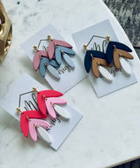 Multicolor Leaf Clay Earrings