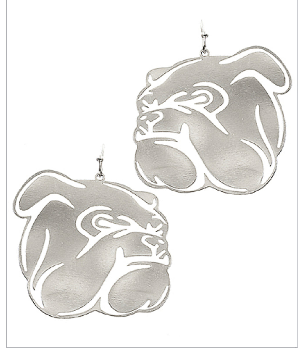 Bulldog Filigree Earrings Side Game Face