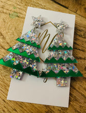 Christmas Tree Confetti Acrylic Earrings