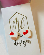 Clay Heart Studs Valentines