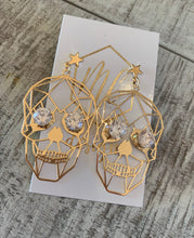 Jeweled Eyed Skull Earrings Halloween