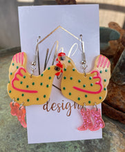 Fun Cowgirl Boots Chicken Acrylic Earrings