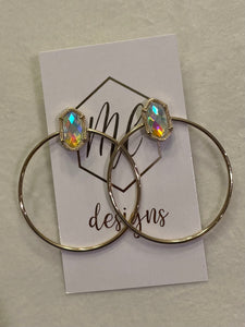 Gold Druzy circle earrings
